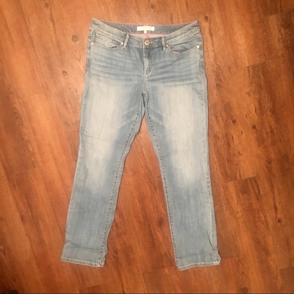 Isaac Mizrahi faded straight leg denim jeans